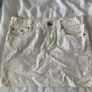 J.Crew white denim mini skirt